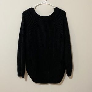 Ribbed V-Neck Knit Sweater